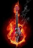 valokuvatapetti burning guitar